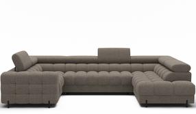 Kampinė sofa Fectory, ruda sp., 205 x 346 cm x 93 cm