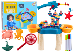 Детский игровой стол Study Multifunctional Table 4in1, синий цв.