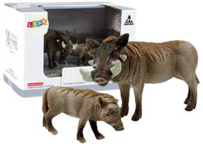 Figūrėlių rinkinys Lean Toys Animal Series African stallion with baby 12325, 2 vnt., ruda sp.