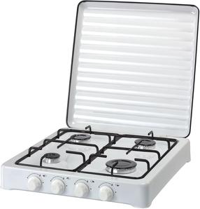 Mini plītis gāzes Ravanson KT04T, 5450 W, balta krās.
