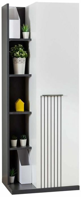 Knygų lentyna Kalune Design Relax 249HRV1102, antracito sp./balta sp./geltona sp., 160 cm x 61 cm x 41 cm