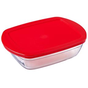 Стеклянная посуда Ocuisine, прозрачный цв./красный цв., 23 см x 15 см, 1.1 л