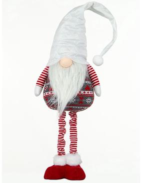 Ziemassvētku dekors, "Rūķis" Saska Garden Gnome GS250596, 16 cm, balta krās./sarkana krās./pelēka krās.