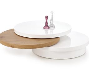 Žurnalinis staliukas Michelle, ąžuolo/balta, 80 cm x 80 cm x 27 cm