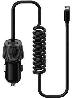 Auto laadija Platinet 3.4A, USB/Apple Lightning, must v.