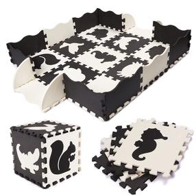 Kilimėlis kūdikiams - dėlionė Puzzle Mat 6270, 90 cm x 90 cm, 25 vnt, balta sp./juoda sp.