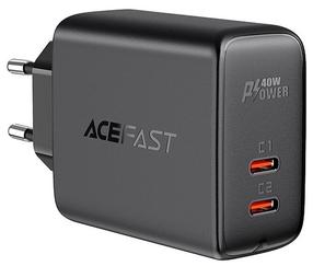 Telefono įkroviklis AceFast A9 Dual USB-C, 2 x USB-C, juoda sp., 40 W