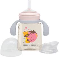 Vaikiška gertuvė Marcus & Marcus PPSU Transition Trainer Bottle MNMNU10-PK, 180 ml, 6+ mėn., 6.5 cm, plastikas, rožinė sp./pilka sp.
