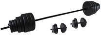 Svorių ir grifų rinkinys Tunturi Vinyl Barbell & Dumbbell Set, 50 kg, juoda sp.