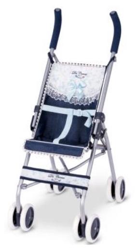 Lėlių vežimėlis DeCuevas Classic Romantic XL 90125, mėlyna sp./balta sp.