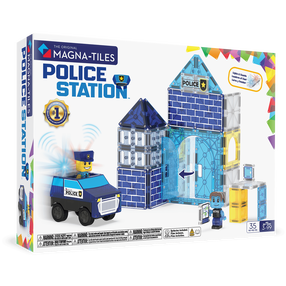 Магнитный конструктор Magna-Tiles Police Station 252035MT, 35 шт., многоцветный