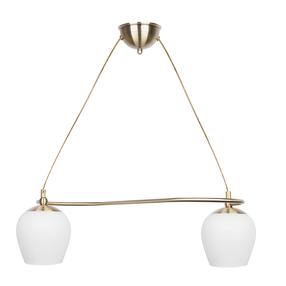 Lampa karināms Candellux Lighting Serano, E27, 2 x 60 W, balta krās. / bronzas krās.