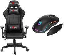 Spēļu krēsls Red Fighter C7 + Marvo G942 Gaming Mouse, 53.5 x 53.5 x 124.5 - 134.5 cm, melna krās.