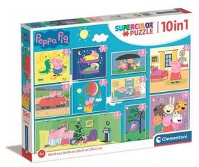 Dėlionė Clementoni Peppa Pig 10 in 1 20271, 60 cm x 20 cm, 330 vnt., įvairių spalvų