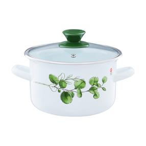 Puodas Emalia Olkusz Eukaliptus, Ø20 cm, 3.8 l, balta sp.