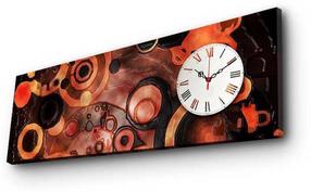 Laikrodis - paveikslas Wallity Canvas 3090CS-52, juoda sp./raudona sp./oranžinė sp., 90 cm x 30 cm