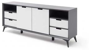 Spintelė MC Akcent Netanja 48413GW2, balta sp./pilka sp., 40 cm x 180 cm x 73 cm