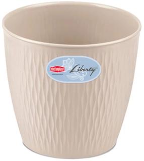 Gėlių vazonas Stefanplast Liberty, plastikinis, Ø 25 cm, balta sp.