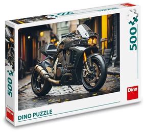 Puzle Dino Motorcycle, 47 cm x 33 cm, 500 gab., brūna krās./melna krās./dzeltena krās.