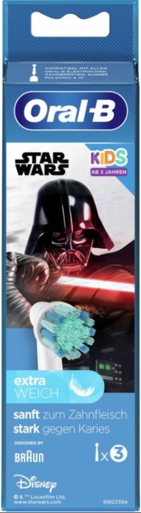 Elektrinio dantų šepetėlio galvutė Braun Star Wars, balta sp., 3 vnt.