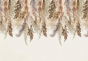 Fototapetas Artgeist Minimalist Boho Landscape - Dangling Leaves In Beige Colours, 280 cm x 280 cm