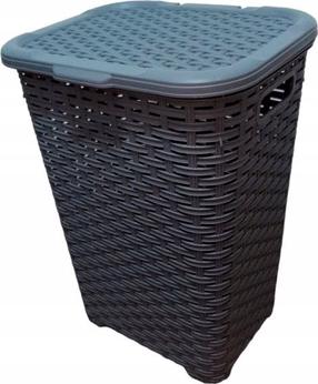 Veļas grozs Katex Rattan, 60 l, pelēka krās., 33.7 cm x 43.5 cm x 60.2 cm