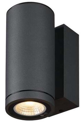 Sieninis lauko šviestuvas SLV Enola Round S, 6W, LED, IP65, antracito sp., 6.8 cm x 16 cm