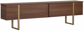 Televizoriaus spintelė Nordure Onera, aukso sp./riešuto sp., 29.5 cm x 180 cm x 50.5 cm