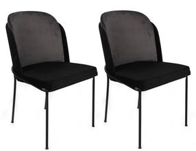 Kėdžių rinkinys Kalune Design Dore 150 974NMB1652, blizgi, juoda sp./pilka sp., 55 cm x 54 cm x 86 cm, 2 vnt.