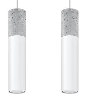 Šviestuvas kabinamas Sollux Borgio 2 5903282706477, GU10, 2 x 40 W, balta sp. / pilka sp.