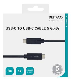 Kaabel Deltaco USBC-1503M USB Type-C Male, USB Type-C Male, 2 m, must v.