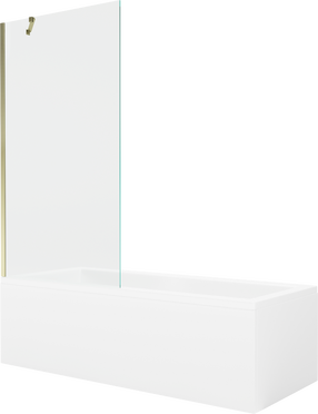 Vonia, su sienele su sienele, kampinė Mexen Cubik, 150 cm x 70 cm x 40 cm, stačiakampis, balta sp.