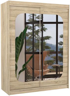 Skapis ADRK Clever, sonoma ozola krās., 150 cm x 58 cm x 200 cm, ar spoguli