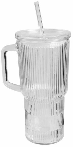 Glāze ar salmiņu Homla Bere Basic, stikls, 1 l