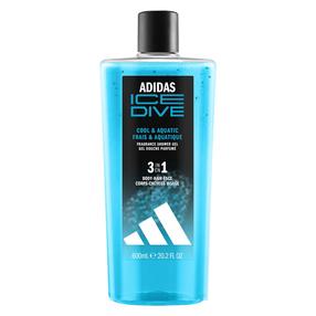 Kūno prausimosi želė vyrams Adidas Ice Dive 3-in-1, 600 ml