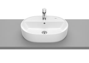 Умывальник для ванной комнаты Roca, фарфор, 55 см x 40 см x 13 см, белый цв.