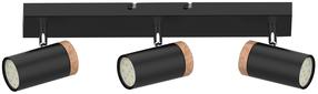 Šviestuvas lubų Candellux Lighting Lagos 93-13729, GU10, 3 x 15 W, ruda sp./juoda sp. / juoda sp.
