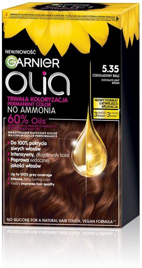 Plaukų dažai Garnier Olia, chocolate light brown sp., 5.35, 60 ml