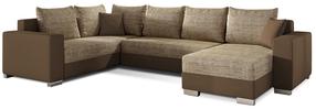 Kampinė sofa Marco Berlin 03, Soft 15, ruda sp./smėlio sp., dešininė, 210 x 312 cm x 92 cm