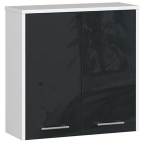 Подвесной шкафчик для ванной Akord W60, белый цв./графитовый цв., 22 см x 60 см x 60 см