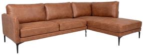 Kampinė sofa Home4you Sofia, ruda sp., dešininė, 257 x 168 cm x 82 cm