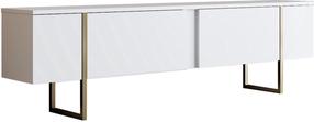 TV staliukas Kalune Design Luxe, aukso sp./balta sp., 30 cm x 180 cm x 50 cm