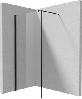 Dušo sienelė Deante Kerria Plus, 100 cm x 200 cm, skaidri sp./juoda sp./skaidrus