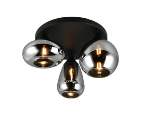 Светильник потолочный Trio Lumina 617030332, E14, 3 x 10 Вт, черный цв./хромовый цв. / черный цв.