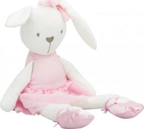 Pliušinis žaislas Rabbit In Dress, balta sp./rožinė sp., 42 cm
