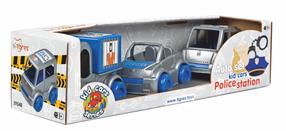 Rotaļu policijas mašīna Tigres Kid Cars Police Station 39548, zila krās./pelēka krās.