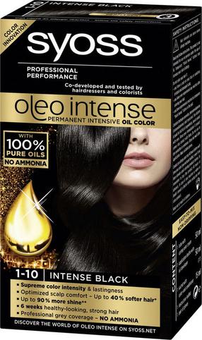 Plaukų dažai Syoss Oleo Intense, intense black sp., Intense Black 1-10, 50 ml