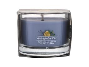 Žvakė, aromatinė Yankee Candle Black Tea & Lemon, 7 - 10 h, 37 g, mėlyna sp.