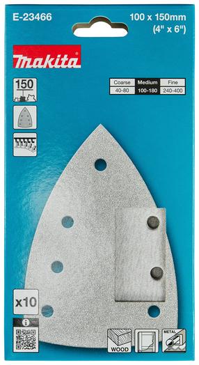 Šlifavimo lapas Makita E-23466, 150, 15 cm x 10 cm, 10 vnt.