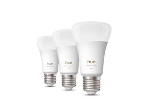 Умная лампа Philips Hue LED, A60, белый цв., E27, 6 Вт, 810 лм, 3 шт.